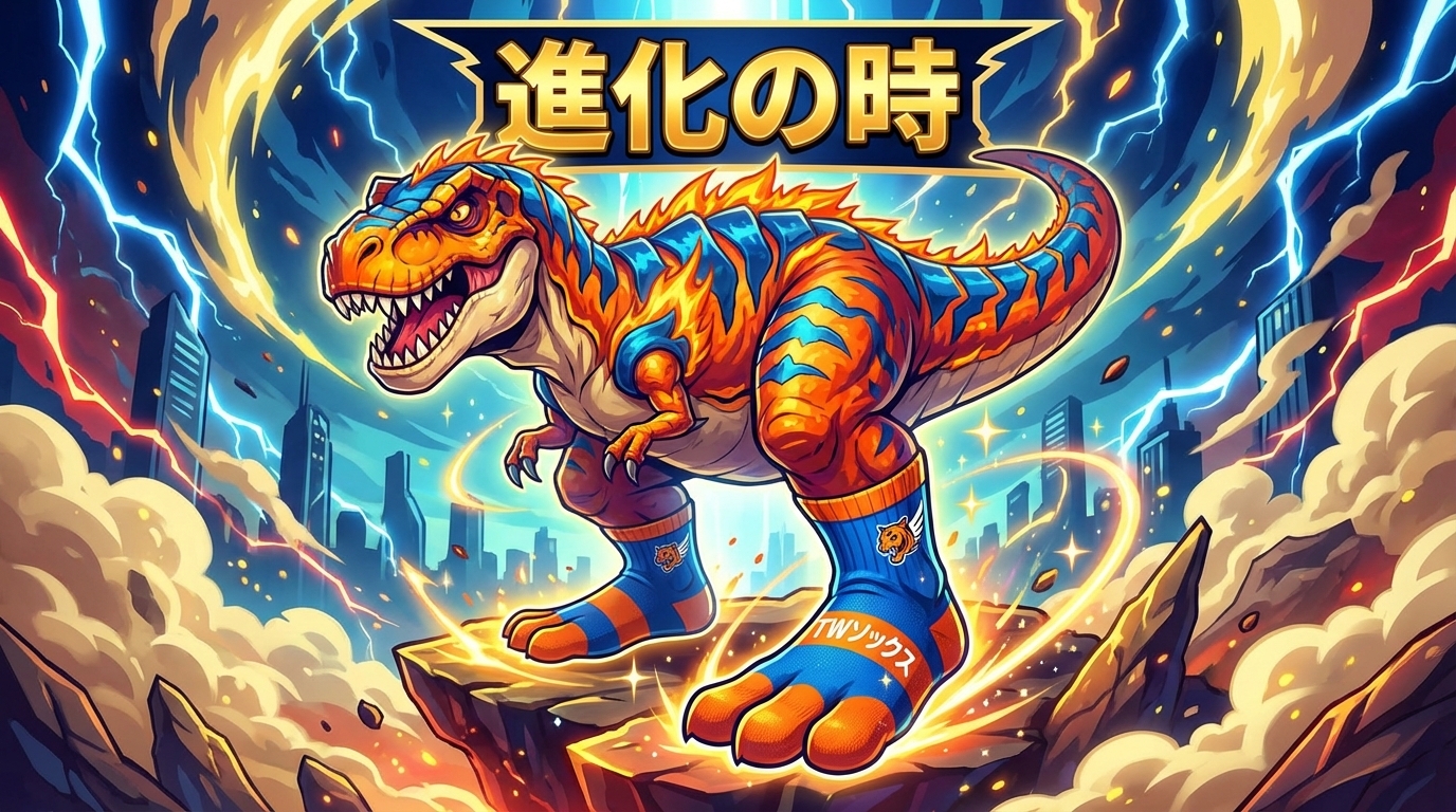 恐竜ソックス - T-REXの3本指構造